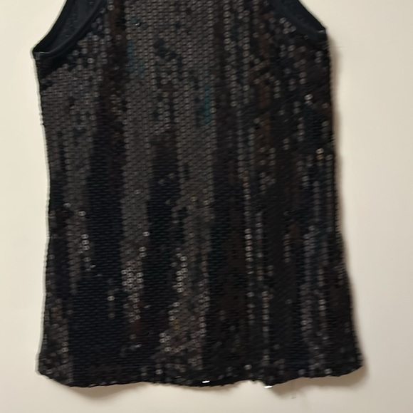 Lily white black sequined top spaghetti straps size medium like new w/o tagss - Picture 3 of 5